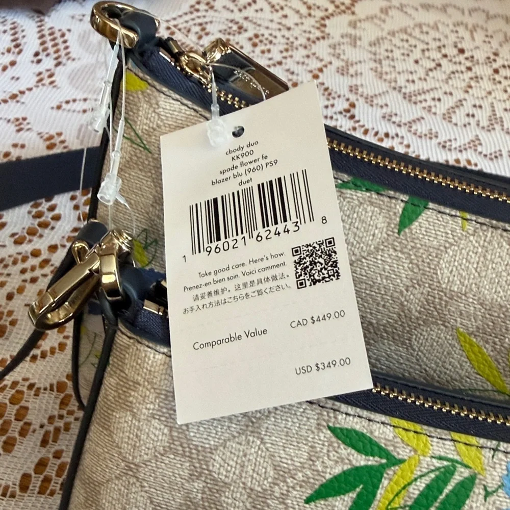 Kate Spade Floral Crossbody Duo Bag - Blazer blue duet. Brand new with tags. - Picture 2 of 6
